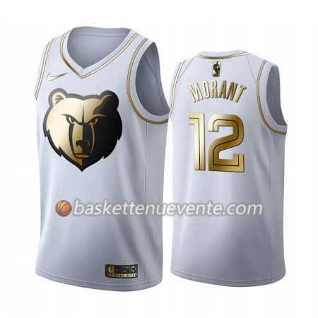 Maillot Basket Memphis Grizzlies Ja Morant 12 2019-20 Nike Blanc Golden Edition Swingman - Homme